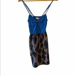 SILENCE+NOISE Blue Patterned Casual Tank Dress S